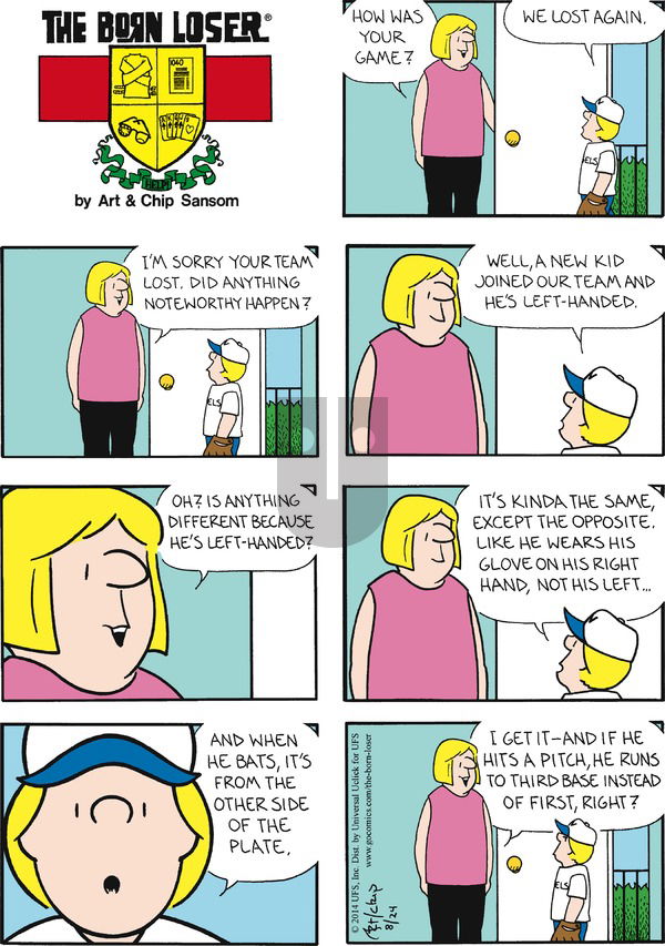 The Born Loser on Sunday August 24, 2014 Comic Strip