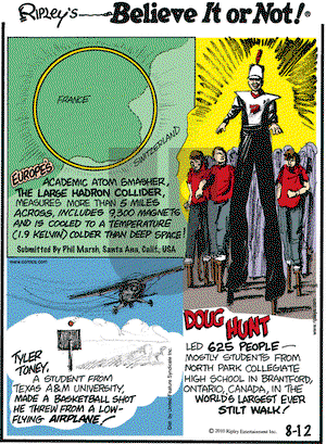 Ripley's Believe It or Not - Thursday August 12, 2010 Comic Strip