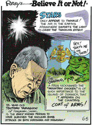 Ripley's Believe It or Not on Friday June 5, 2009 Comic Strip