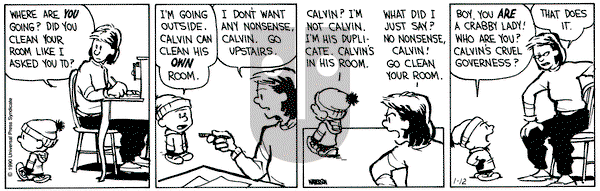 Calvin and Hobbes on Friday January 12, 1990 Comic Strip