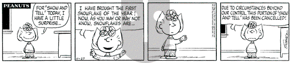Peanuts on Monday November 27, 1972 Comic Strip