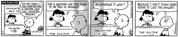 Peanuts on Tuesday May 26, 1970 Comic Strip