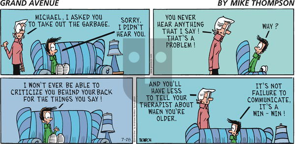 Grand Avenue on Sunday July 28, 2019 Comic Strip