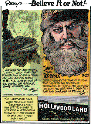 Ripley's Believe It or Not on Monday September 23, 2013 Comic Strip