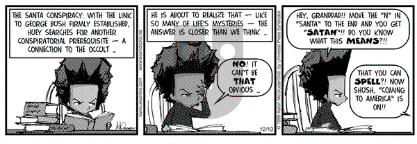 The Boondocks on Monday December 13, 1999 Comic Strip