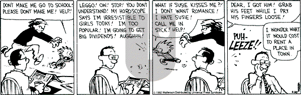 Calvin and Hobbes - Monday April 20, 1992 Comic Strip