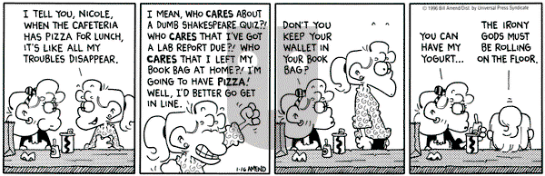 FoxTrot - Tuesday January 16, 1996 Comic Strip
