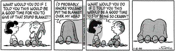 Peanuts on Saturday January 6, 1990 Comic Strip