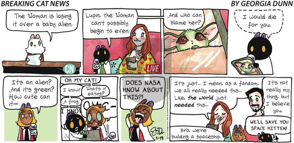 Breaking Cat News on Sunday January 19, 2020 Comic Strip