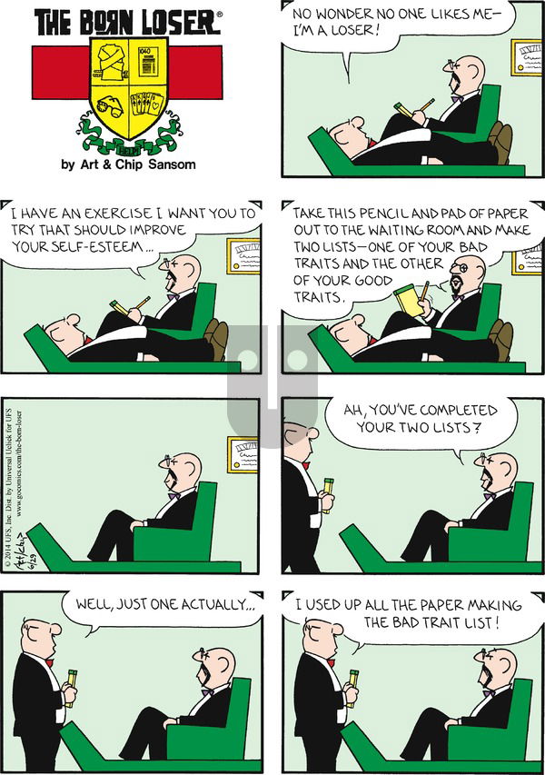 The Born Loser on Sunday June 29, 2014 Comic Strip