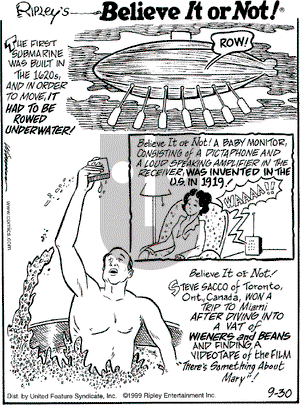 Ripley's Believe It or Not on Thursday September 30, 1999 Comic Strip