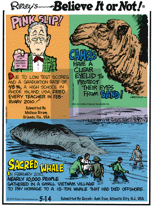 Ripley's Believe It or Not on Friday May 14, 2010 Comic Strip