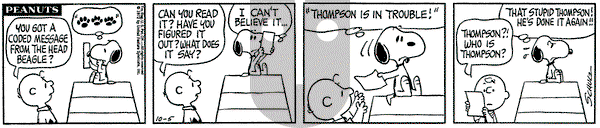 Peanuts on Thursday October 5, 1972 Comic Strip