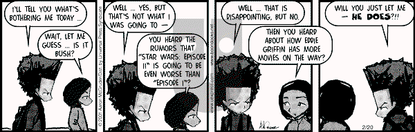 The Boondocks - Tuesday February 20, 2001 Comic Strip