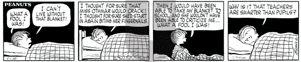 Peanuts on Wednesday January 10, 1962 Comic Strip