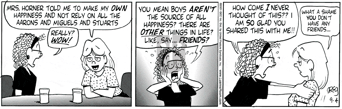 Luann - Tuesday September 4, 2001 Comic Strip