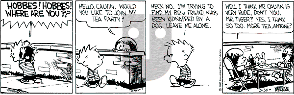 Calvin and Hobbes - Friday May 30, 1986 Comic Strip