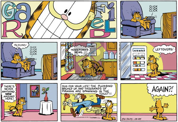 Garfield on Sunday January 29, 1995 Comic Strip
