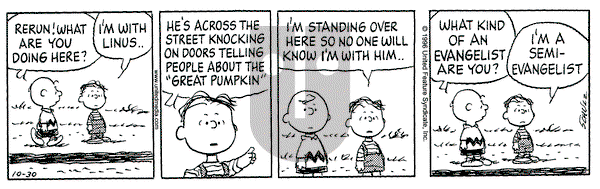 Peanuts - Wednesday October 30, 1996 Comic Strip