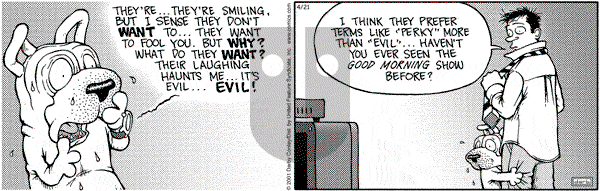Get Fuzzy on Saturday April 21, 2001 Comic Strip