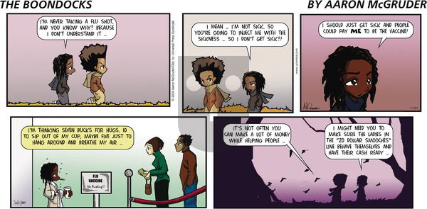 The Boondocks on Sunday November 21, 2004 Comic Strip