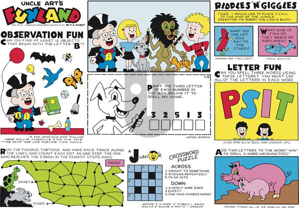 Uncle Art's Funland on Sunday January 5, 2025 Comic Strip