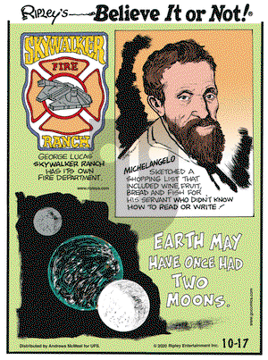 Ripley's Believe It or Not on Saturday October 17, 2020 Comic Strip