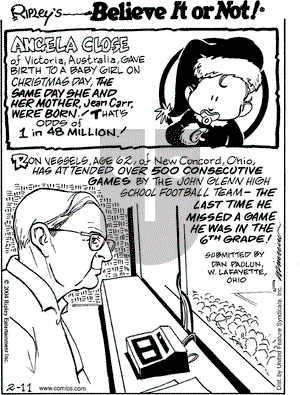 Ripley's Believe It or Not on Friday February 20, 2004 Comic Strip