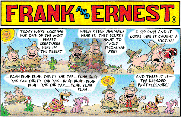 Frank and Ernest on Sunday November 21, 2010 Comic Strip