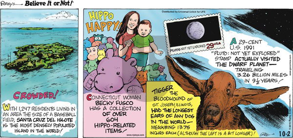 Ripley's Believe It or Not on Sunday October 2, 2016 Comic Strip