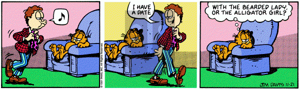 Garfield on Thursday November 21, 1991 Comic Strip