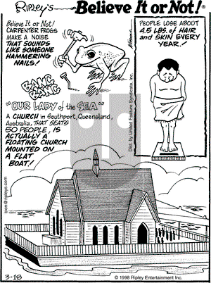 Ripley's Believe It or Not on Thursday September 9, 1999 Comic Strip