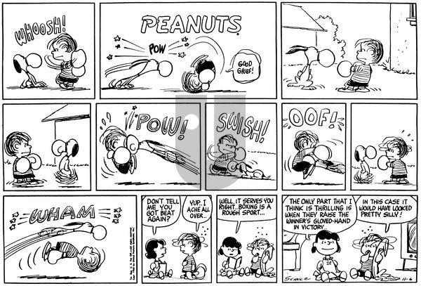 Peanuts on Sunday November 6, 1960 Comic Strip
