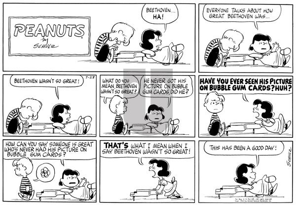 Peanuts on Sunday July 28, 1963 Comic Strip