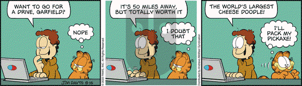 Garfield - Tuesday August 16, 2022 Comic Strip