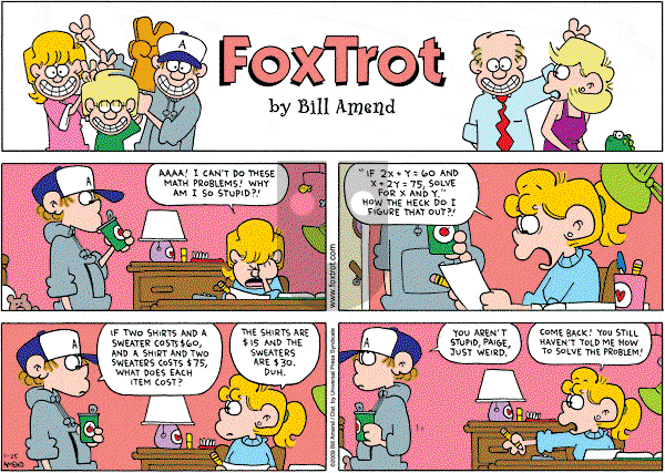 FoxTrot on Sunday January 25, 2009 Comic Strip