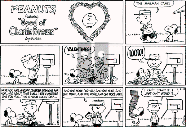 Peanuts - Sunday February 12, 1967 Comic Strip