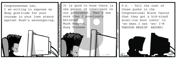The Boondocks on Tuesday October 2, 2001 Comic Strip