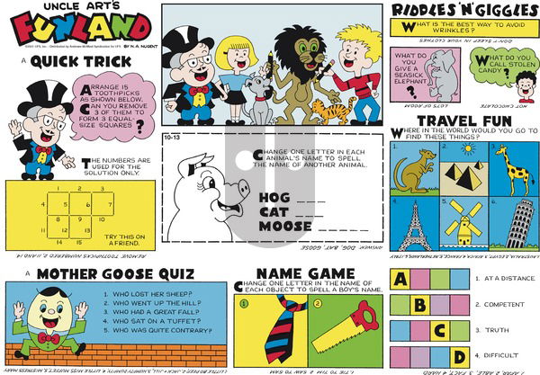 Uncle Art's Funland on Sunday October 13, 2024 Comic Strip