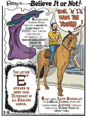 Ripley's Believe It or Not - Monday May 16, 2022 Comic Strip