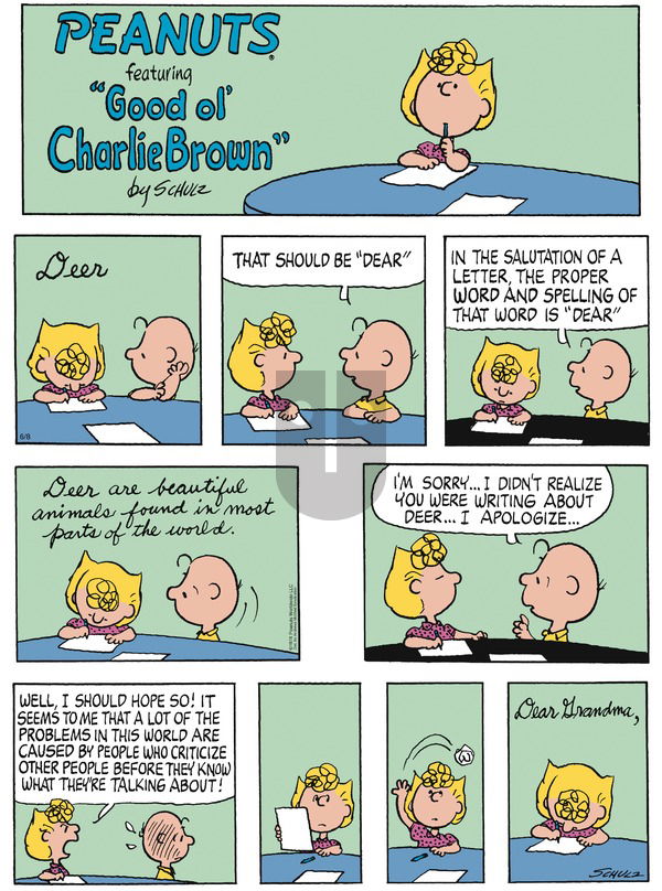 Peanuts on Sunday June 8, 2025 Comic Strip
