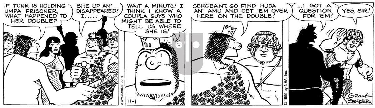 Alley Oop - Monday November 1, 1999 Comic Strip