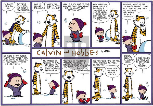 Calvin and Hobbes - Sunday January 12, 2025 Comic Strip
