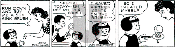 Nancy on Saturday October 25, 1969 Comic Strip