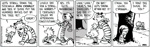 Calvin and Hobbes on Friday August 31, 1990 Comic Strip