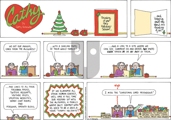 Cathy Classics - Sunday December 13, 2009 Comic Strip
