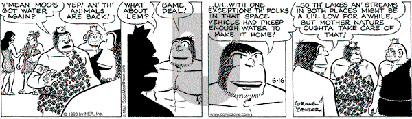 Alley Oop on Tuesday June 16, 1998 Comic Strip