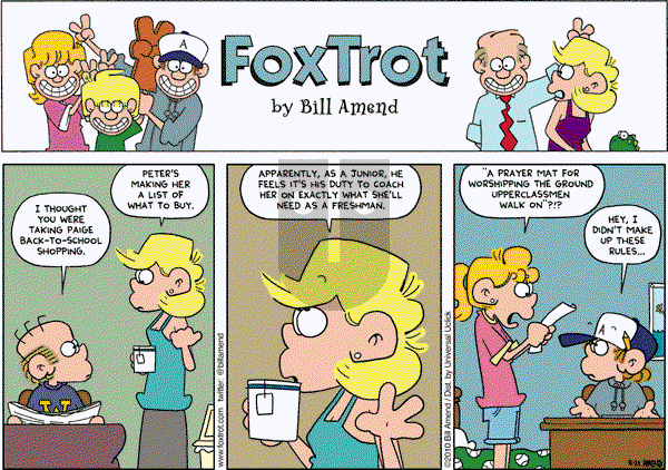 FoxTrot - Sunday August 22, 2010 Comic Strip