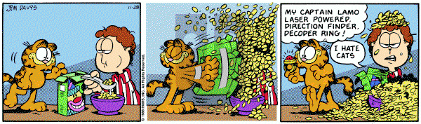 Garfield on Monday November 28, 1988 Comic Strip