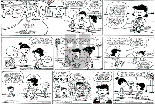 Peanuts - Sunday June 7, 1953 Comic Strip